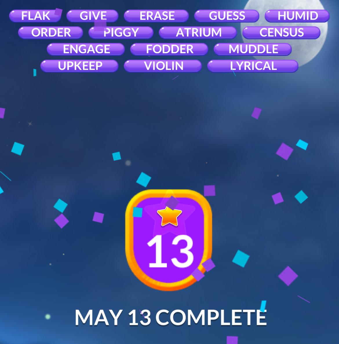 Word Stacks Daily Puzzle May 13 2025