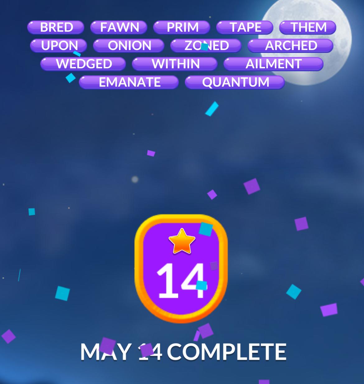 Word Stacks Daily Puzzle May 14 2025