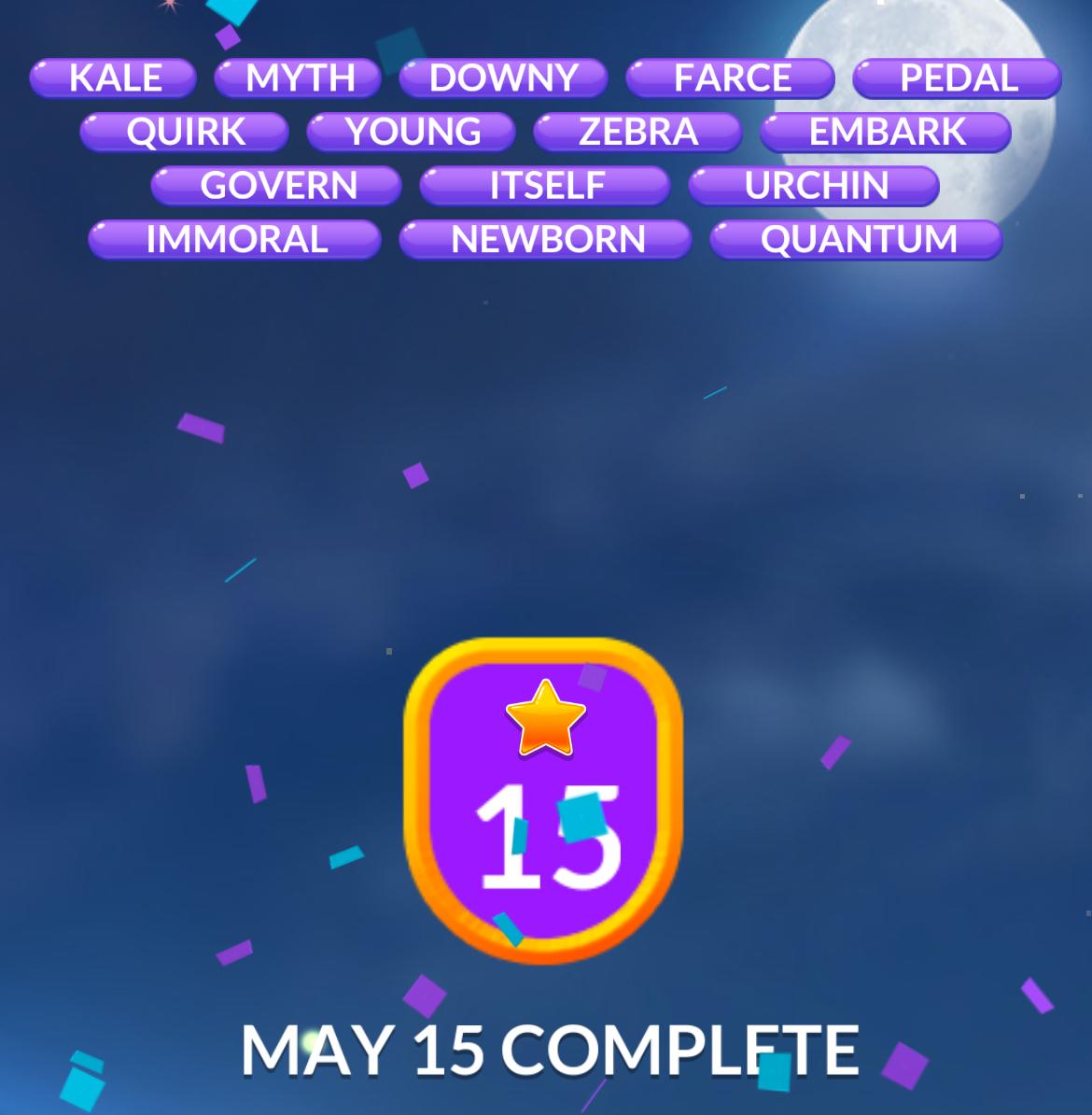 Word Stacks Daily Puzzle May 15 2025