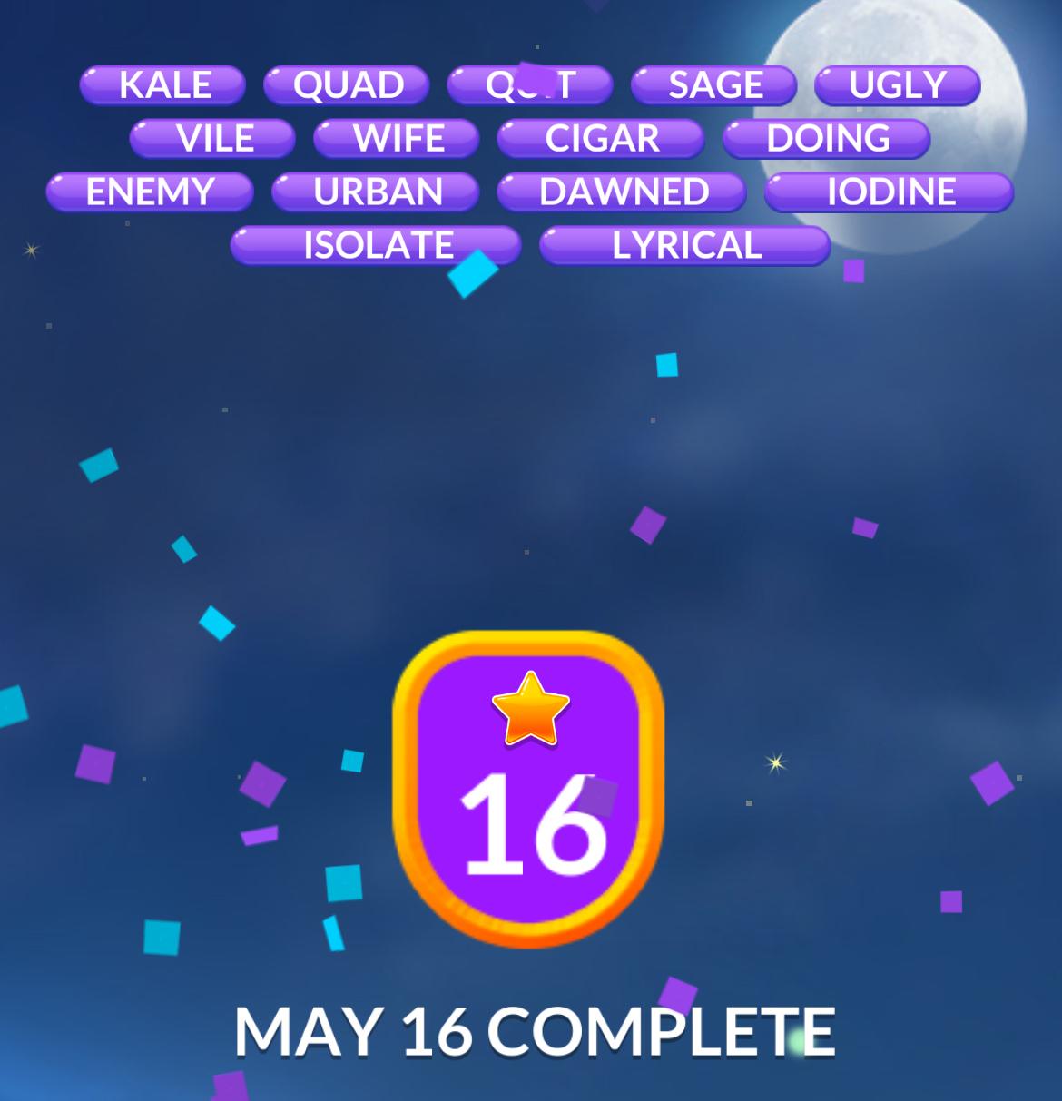 Word Stacks Daily Puzzle May 16 2025