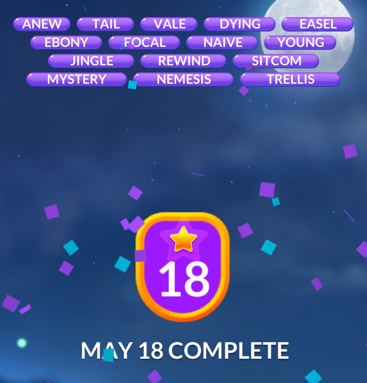 Word Stacks Daily Puzzle May 18 2025