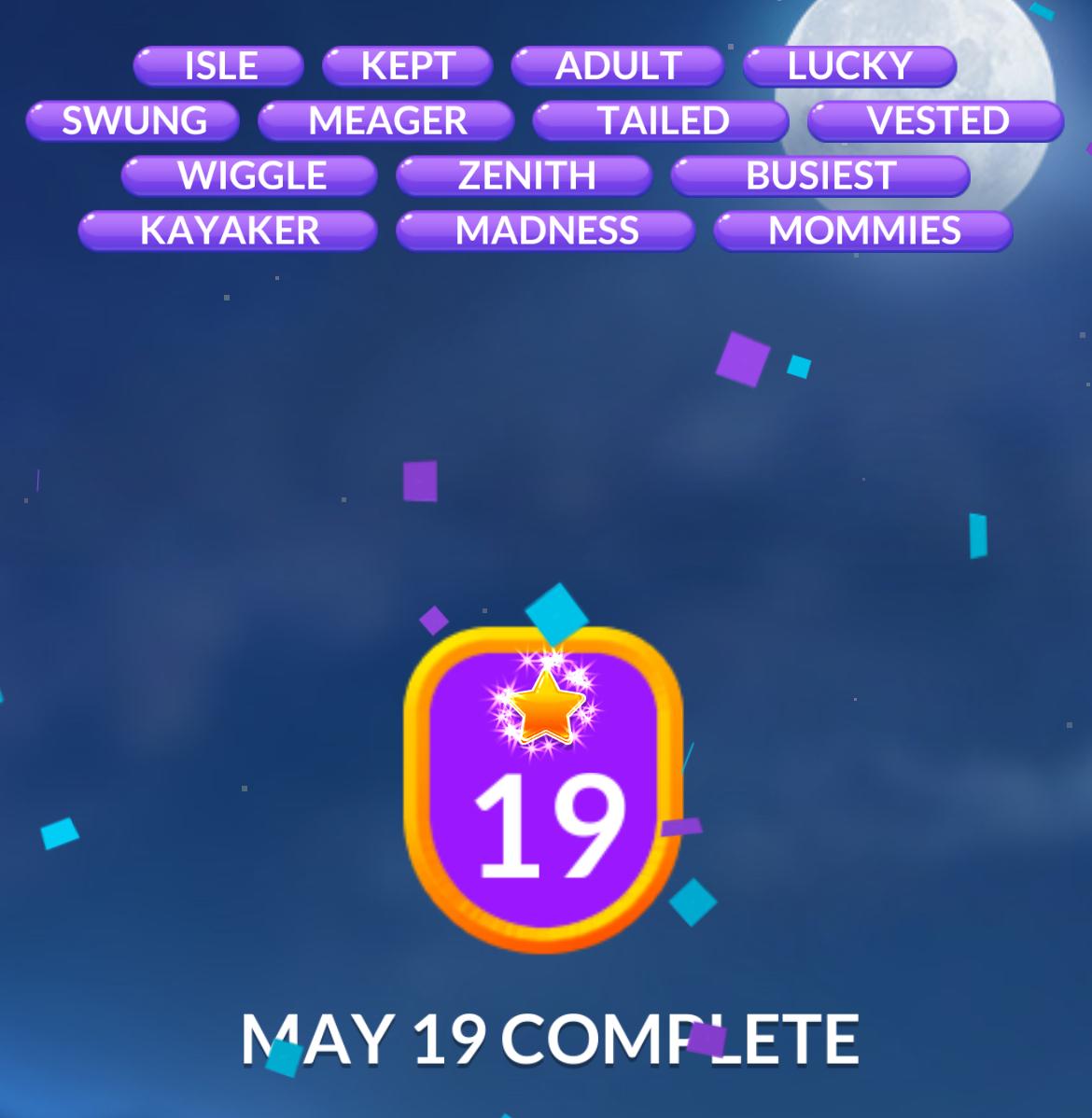 Word Stacks Daily Puzzle May 19 2025