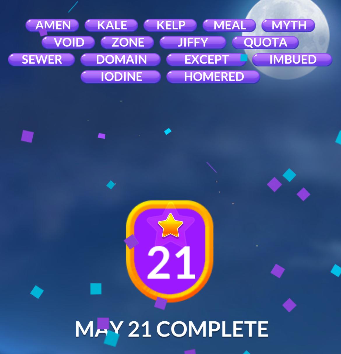 Word Stacks Daily Puzzle May 21 2025