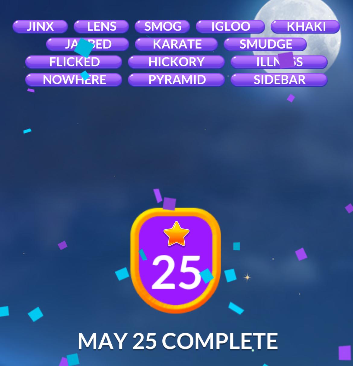 Word Stacks Daily Puzzle May 25 2025