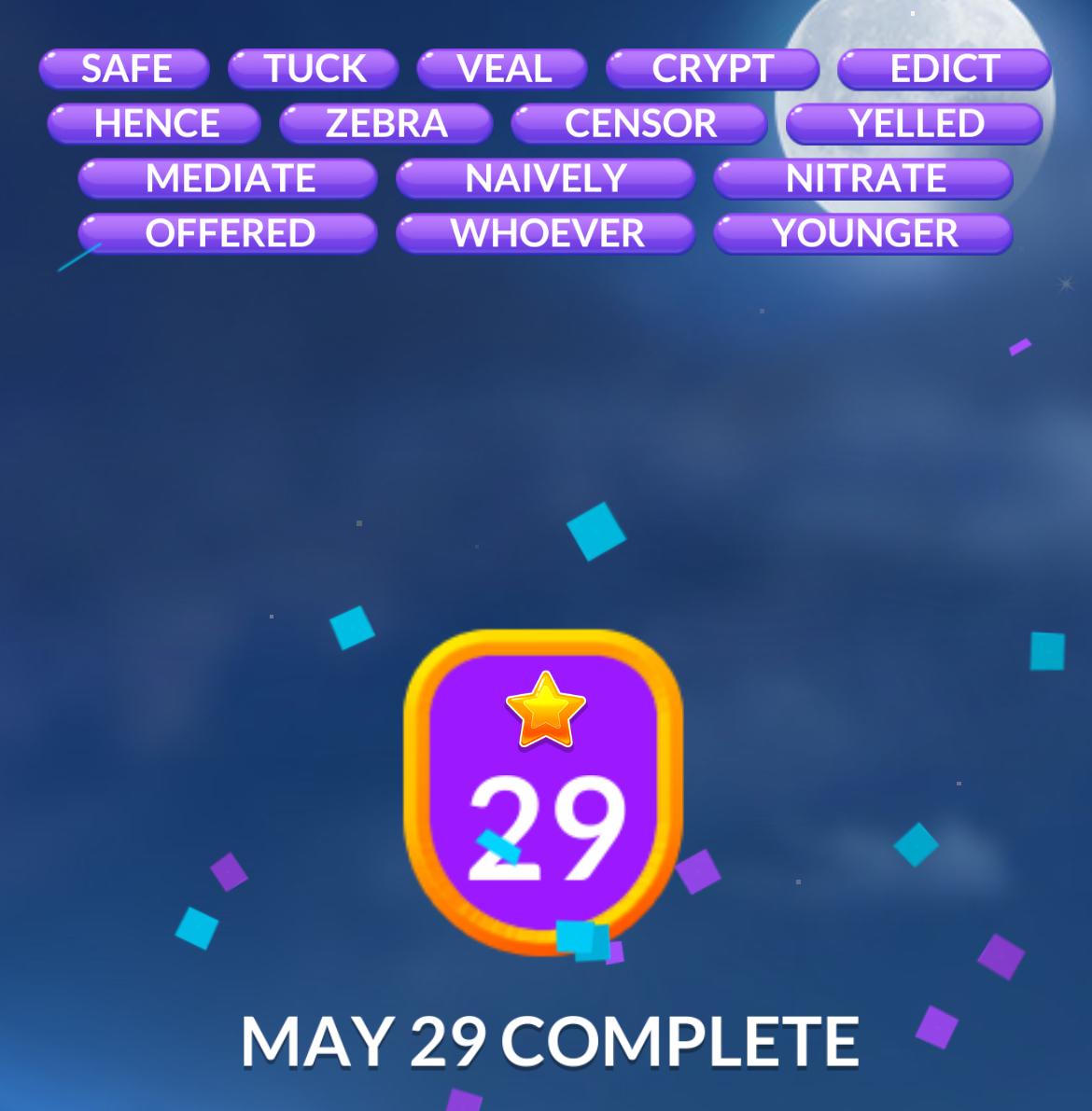 Word Stacks Daily Puzzle May 29 2025
