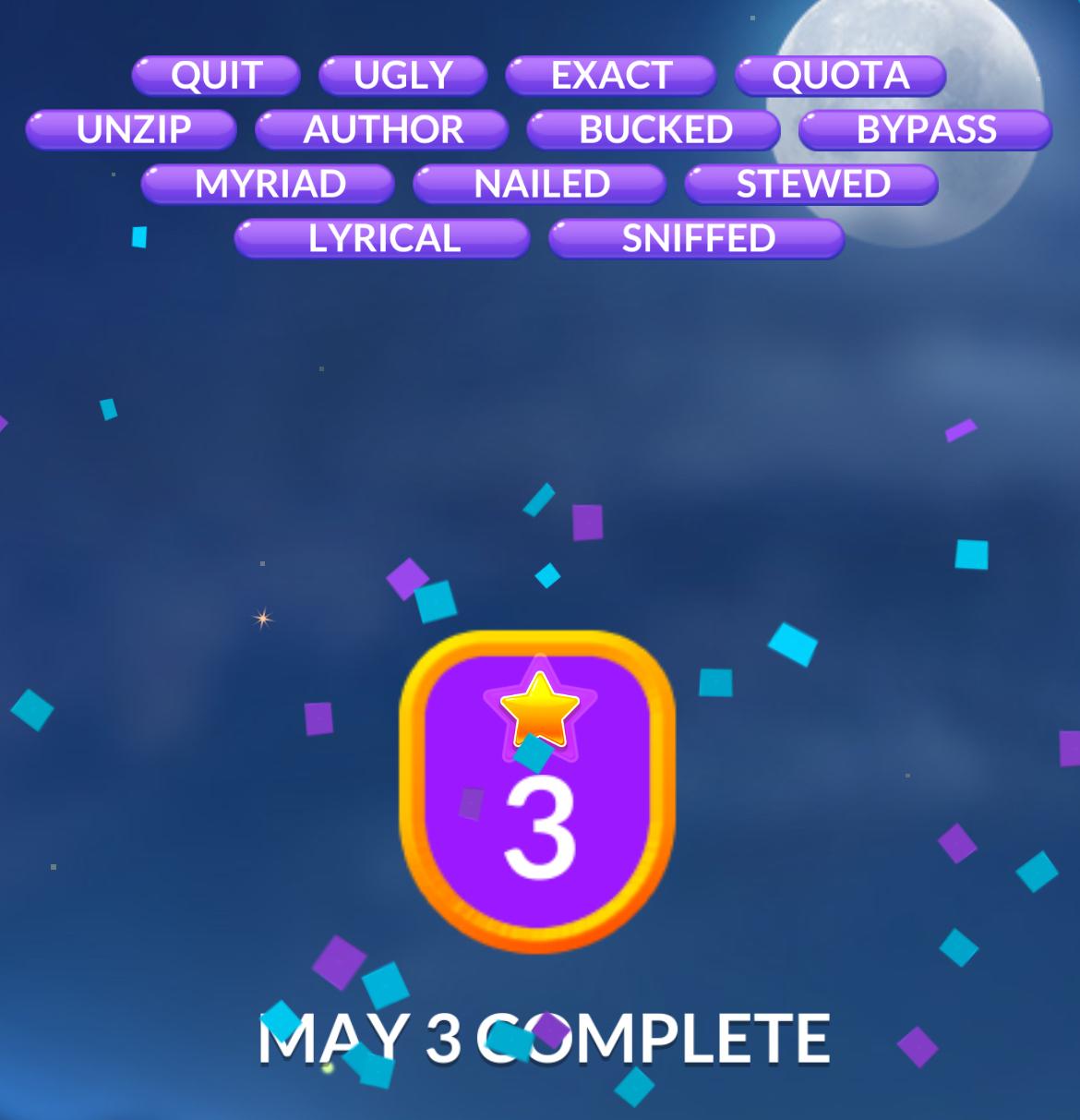 Word Stacks Daily Puzzle May 3 2025