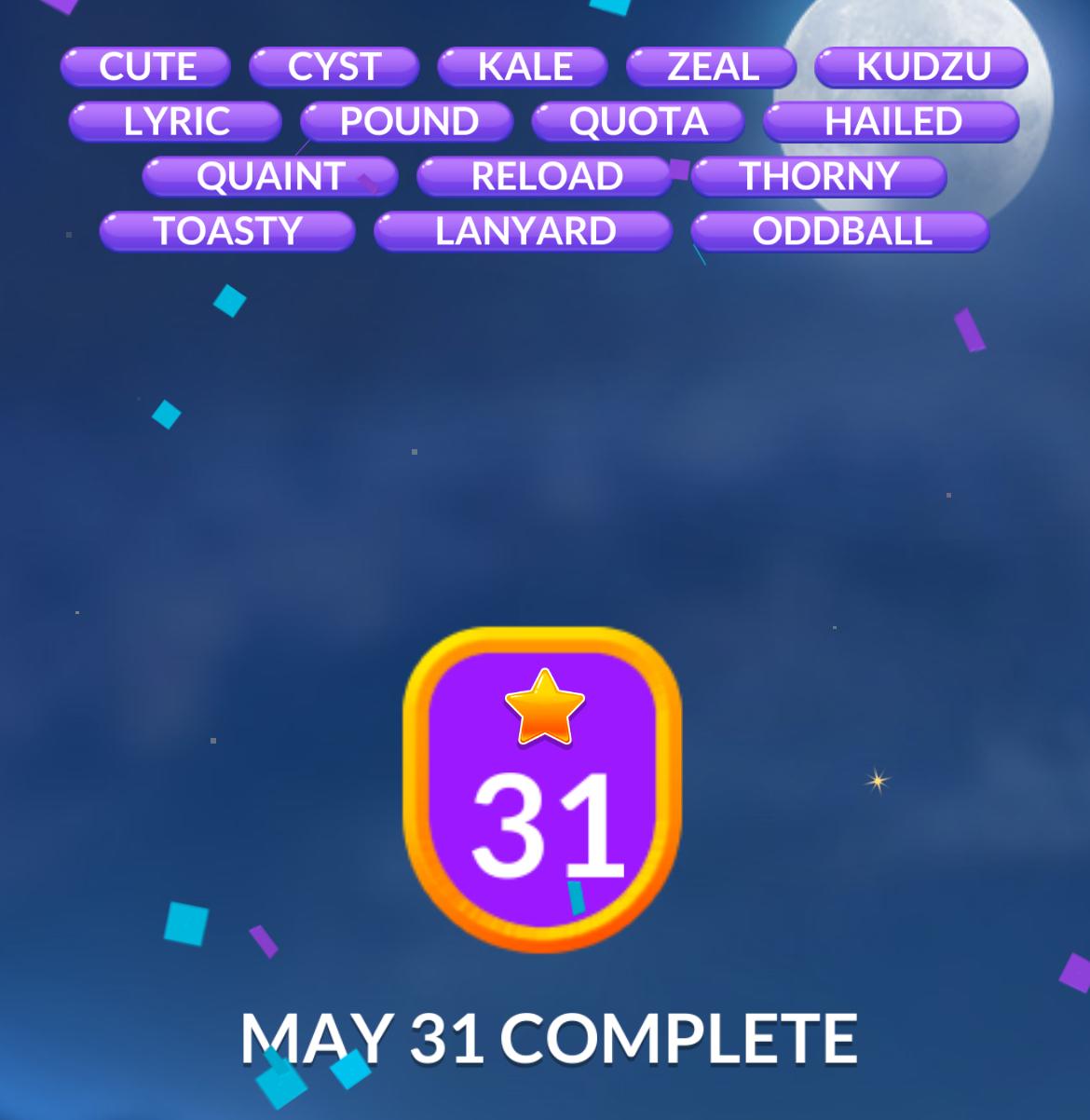 Word Stacks Daily Puzzle May 31 2025