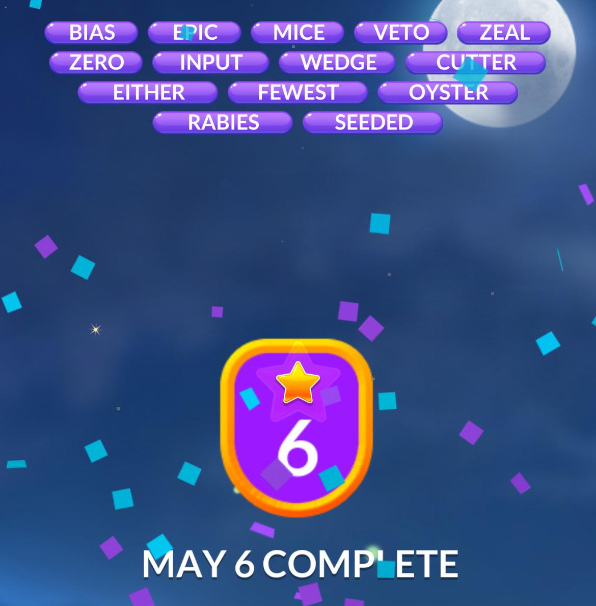 Word Stacks Daily Puzzle May 6 2025