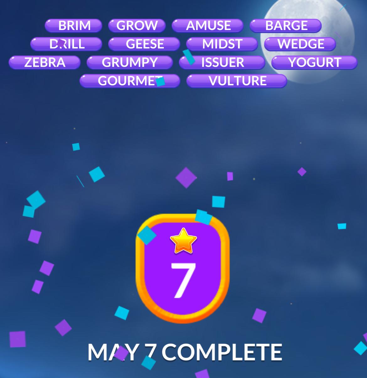 Word Stacks Daily Puzzle May 7 2025