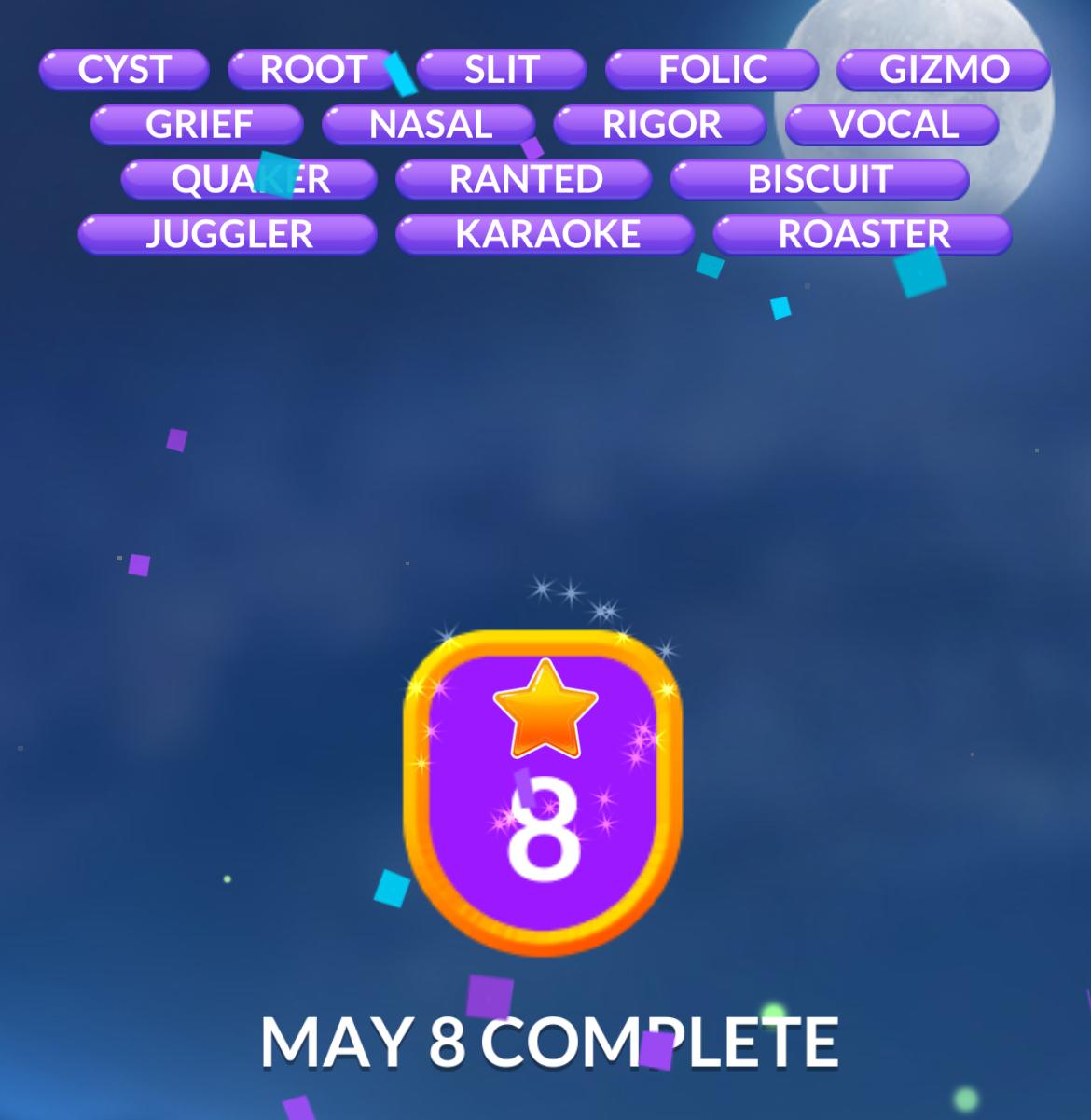 Word Stacks Daily Puzzle May 8 2025