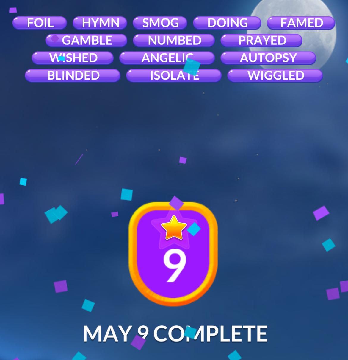 Word Stacks Daily Puzzle May 9 2025
