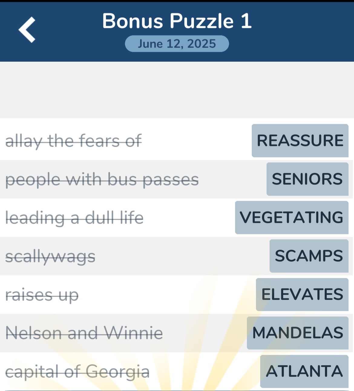 7 Little Words June 12 2025 Bonus 1