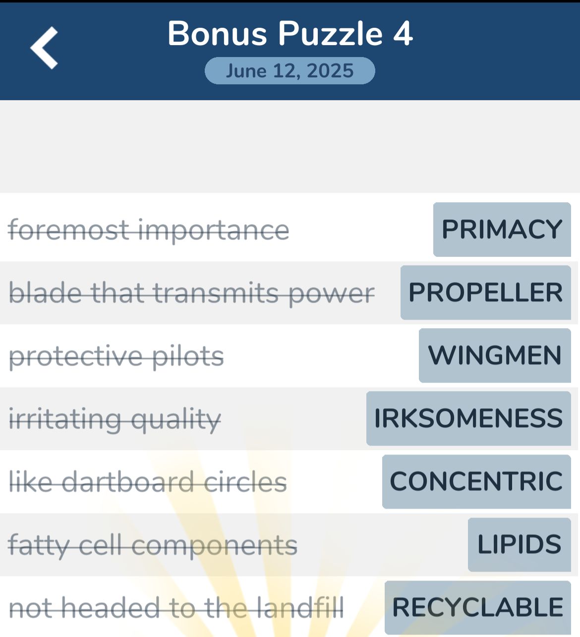 7 Little Words June 12 2025 Bonus 4