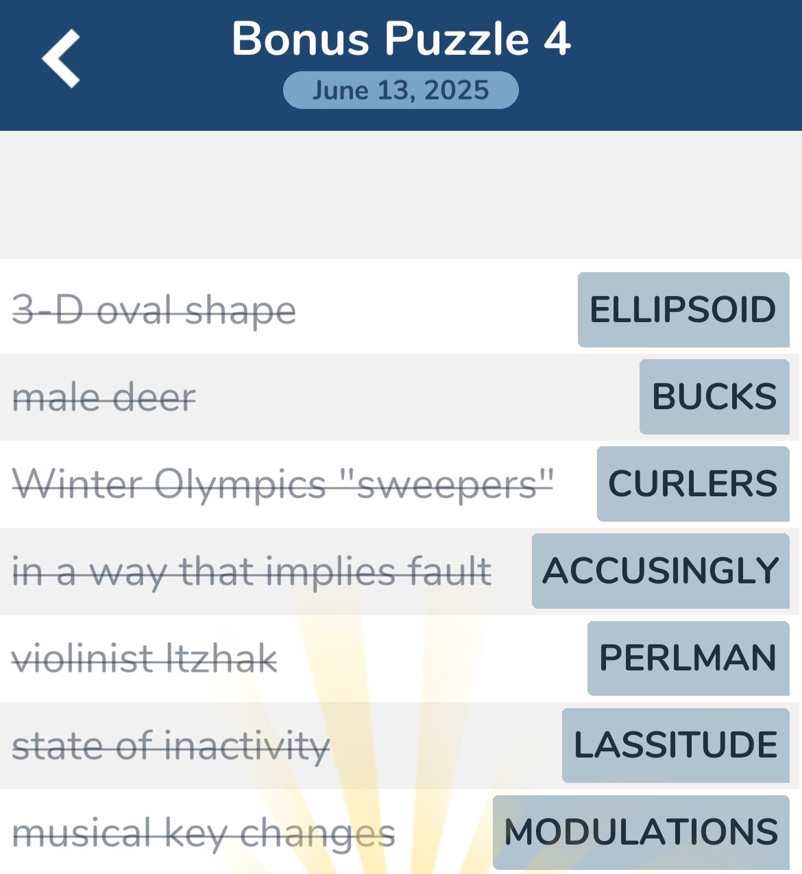 7 Little Words June 13 2025 Bonus 4