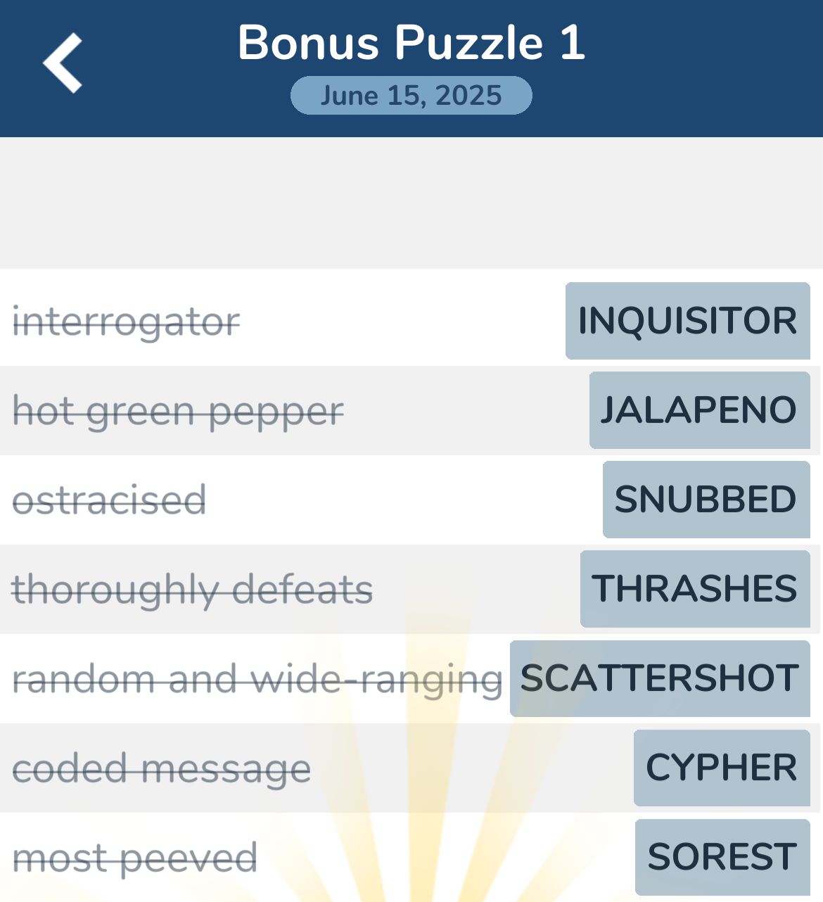 7 Little Words June 15 2025 Bonus 1