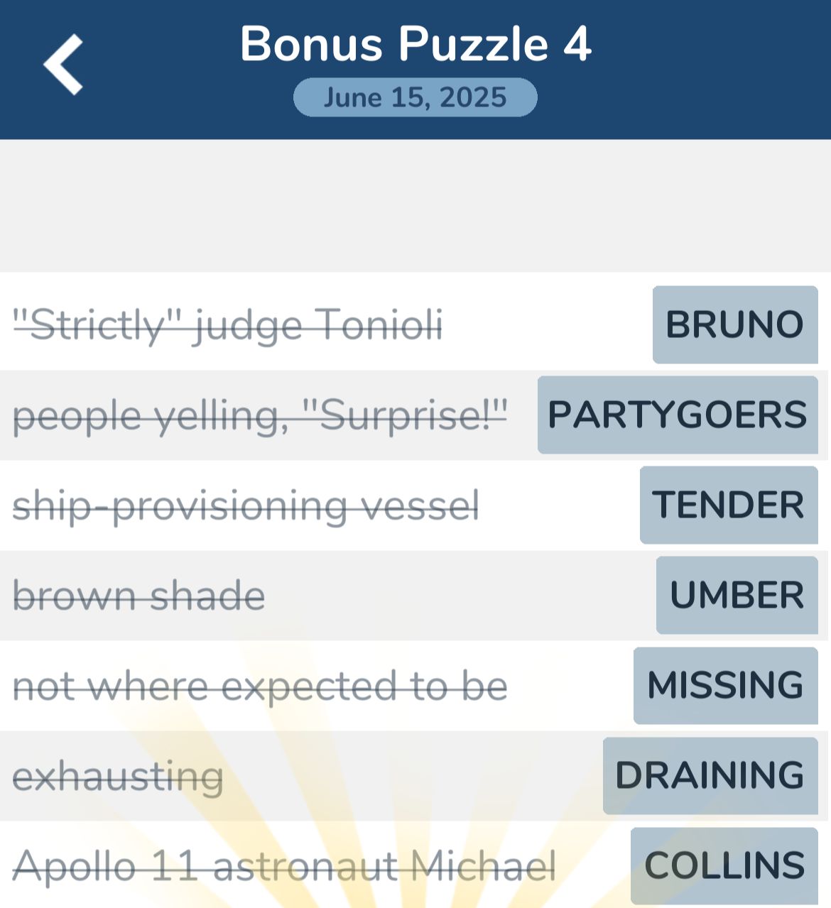 7 Little Words June 15 2025 Bonus 4