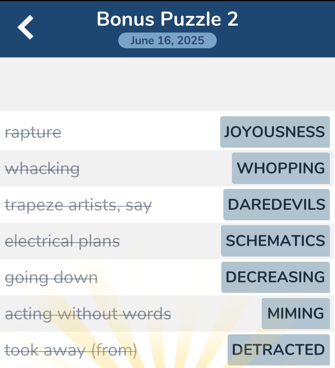 7 Little Words June 16 2025 Bonus 2