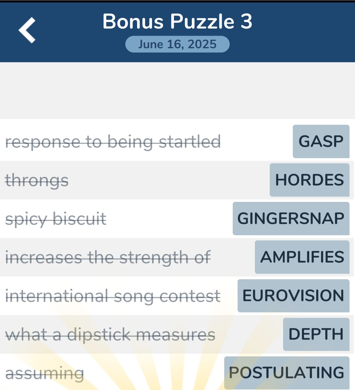 7 Little Words June 16 2025 Bonus 3