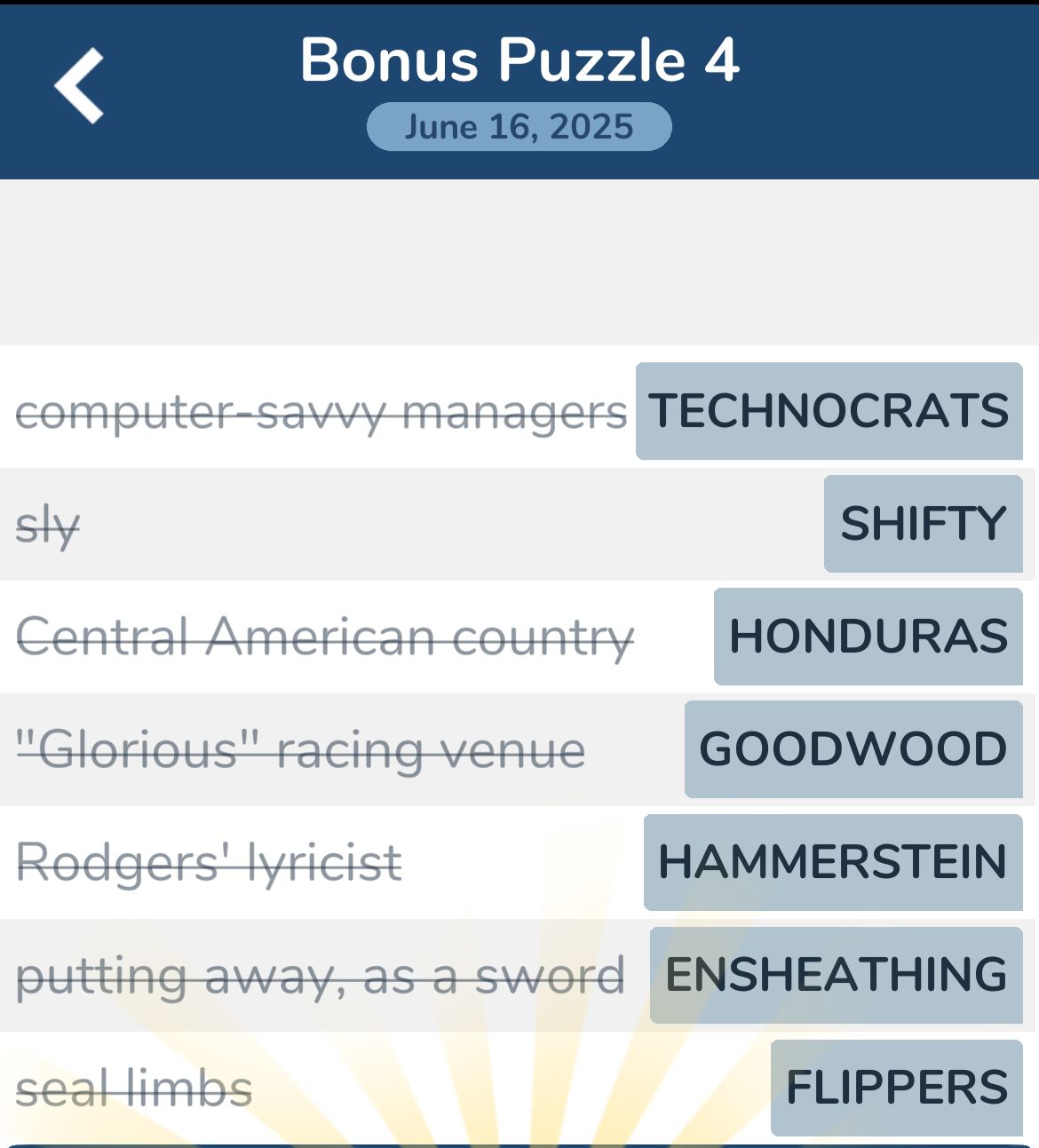 7 Little Words June 16 2025 Bonus 4
