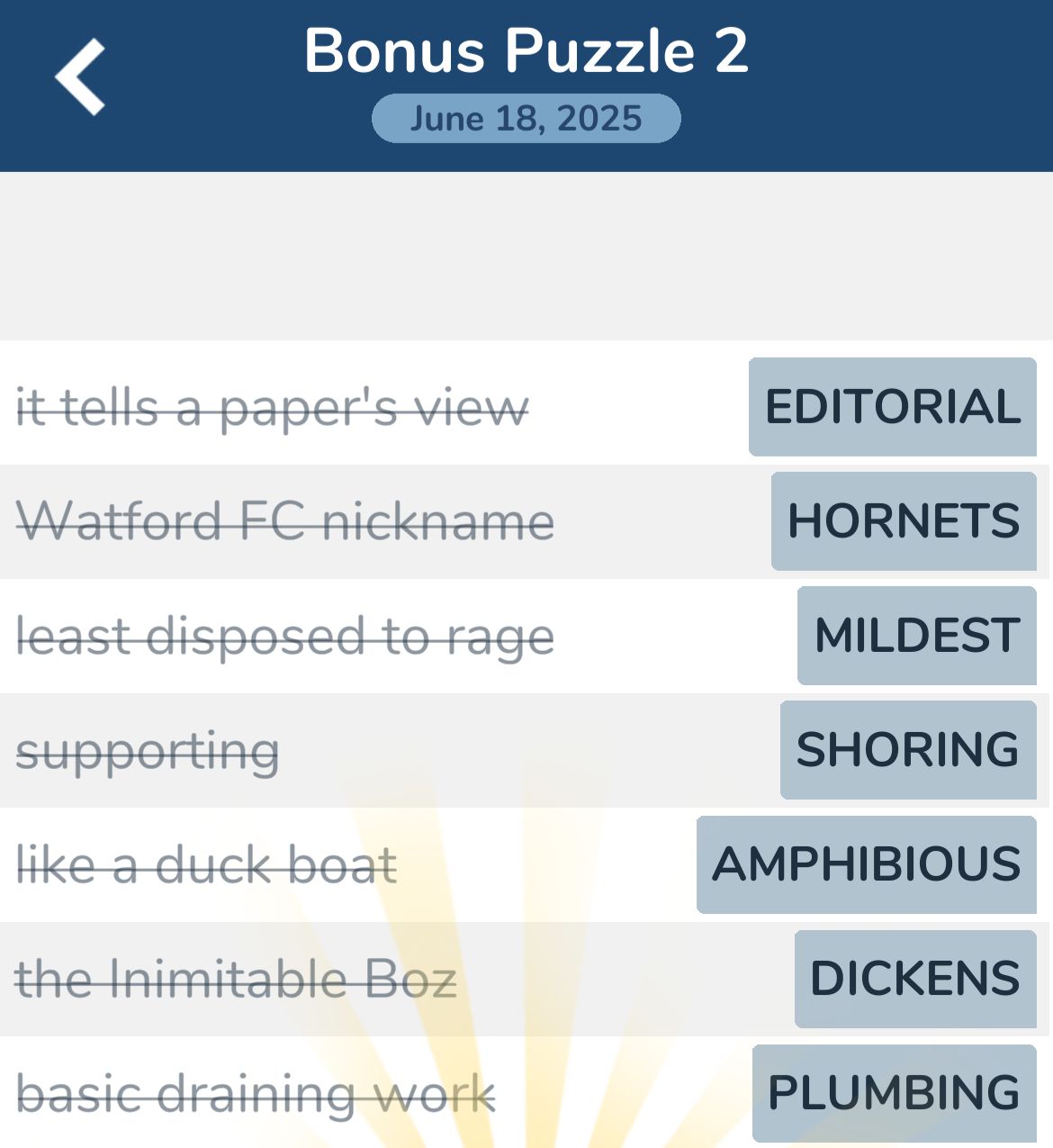 7 Little Words June 18 2025 Bonus 2