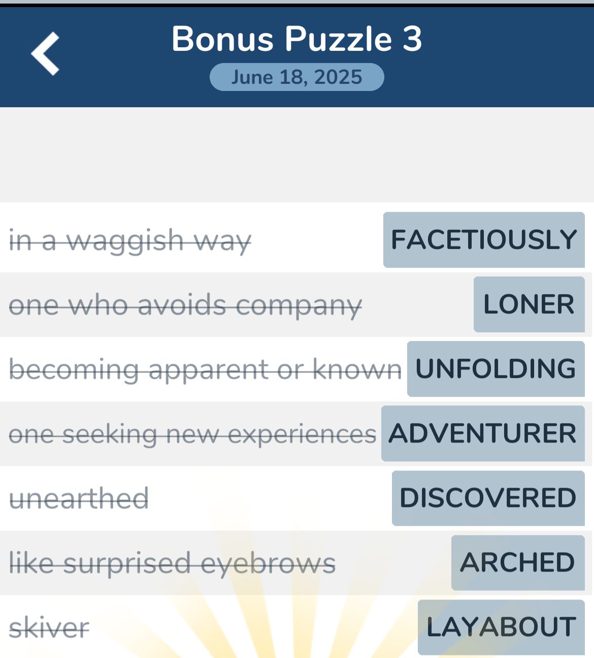 7 Little Words June 18 2025 Bonus 3