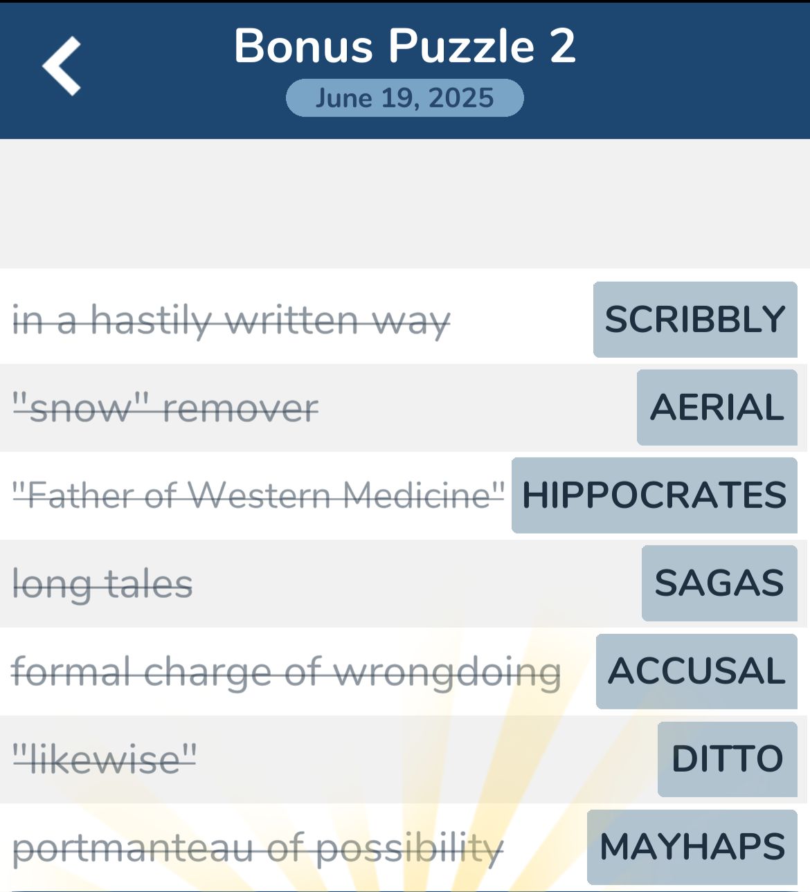 7 Little Words June 19 2025 Bonus 2