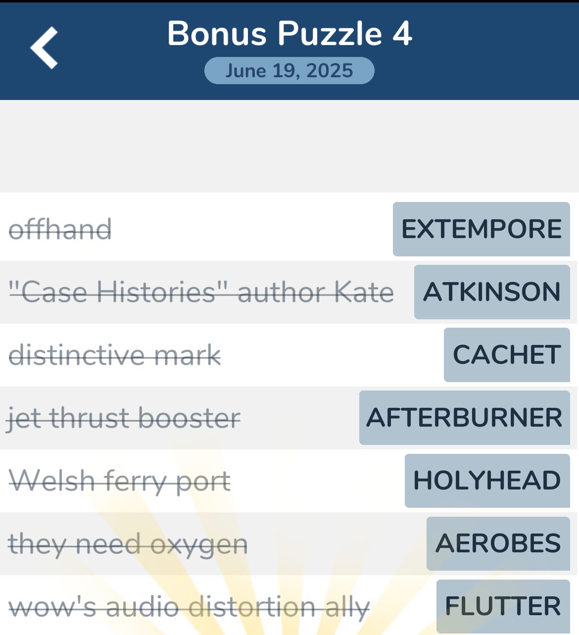 7 Little Words June 19 2025 Bonus 4