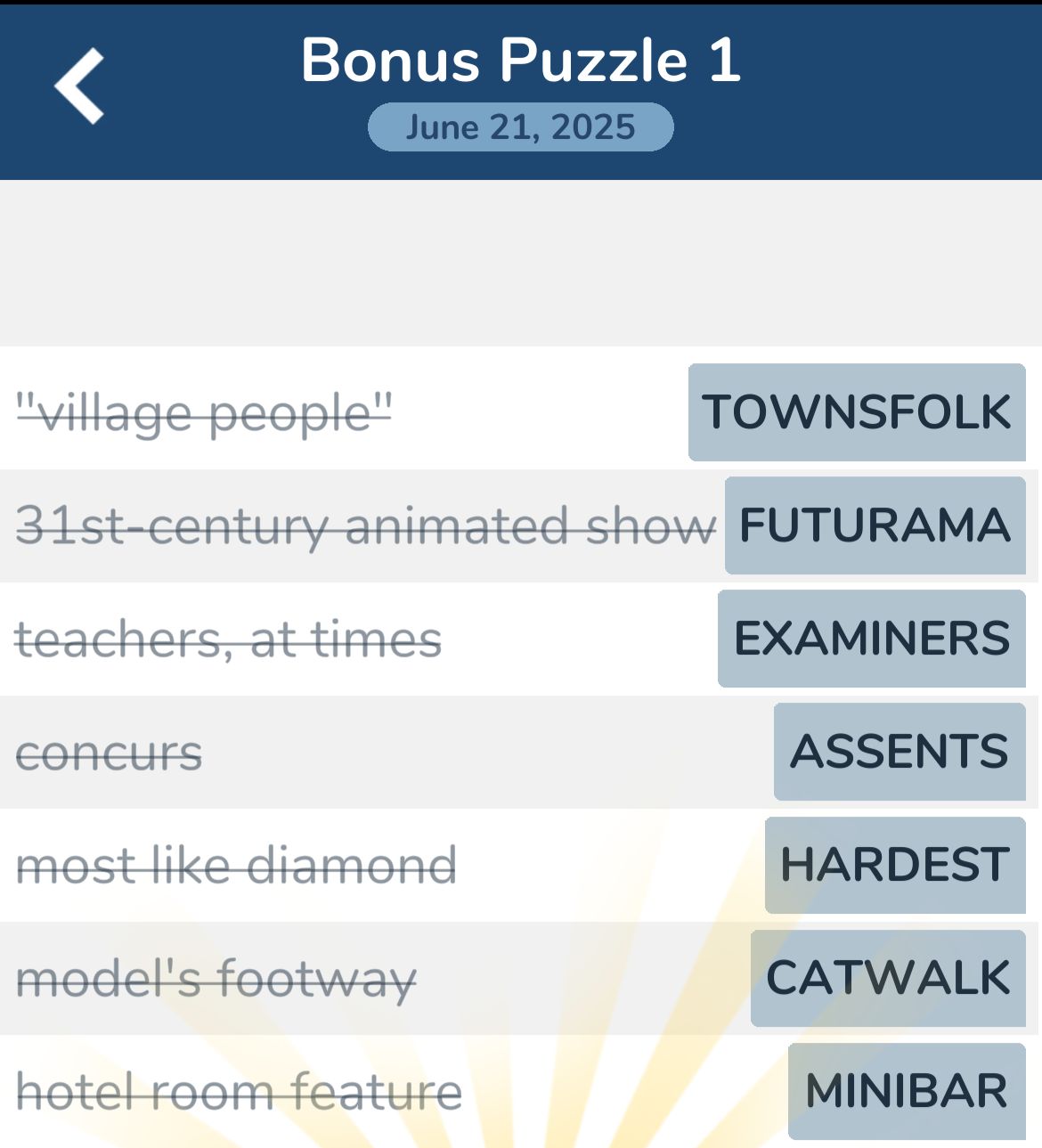7 Little Words June 21 2025 Bonus 1