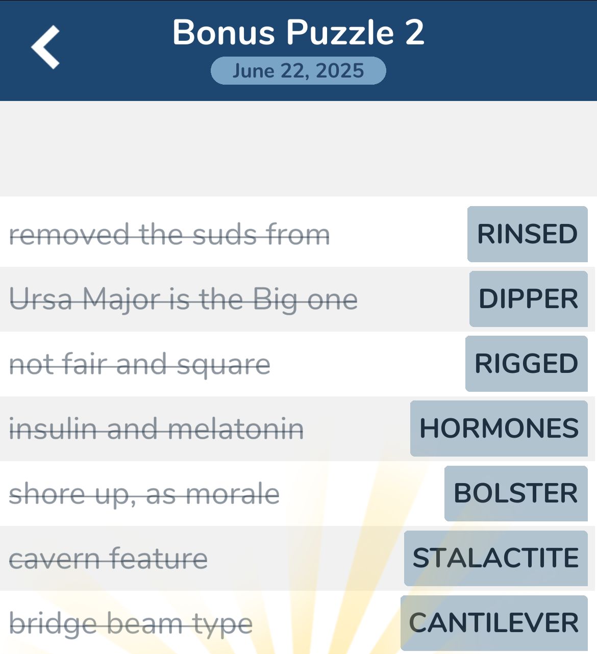 7 Little Words June 22 2025 Bonus 2