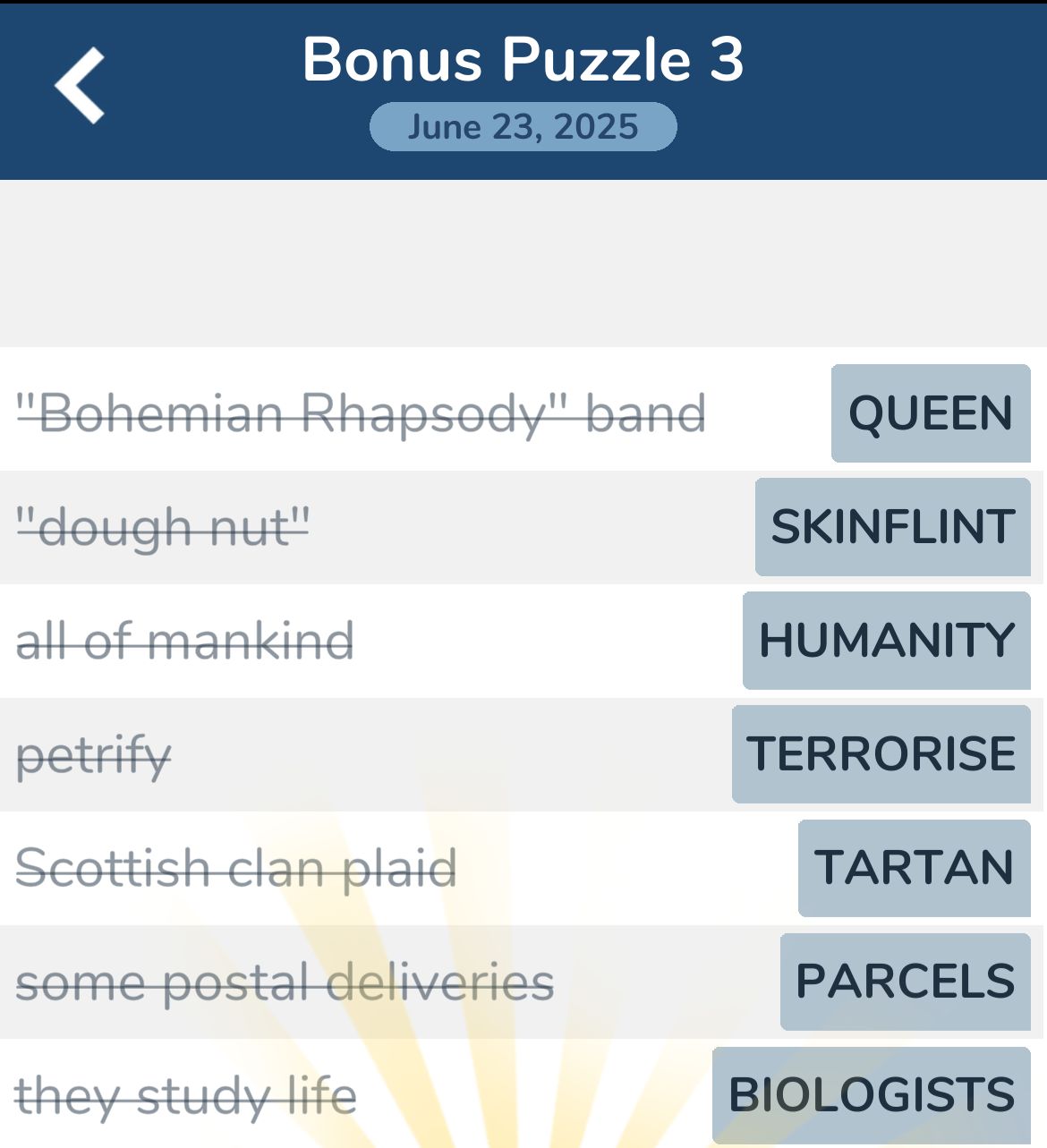 7 Little Words June 23 2025 Bonus 3