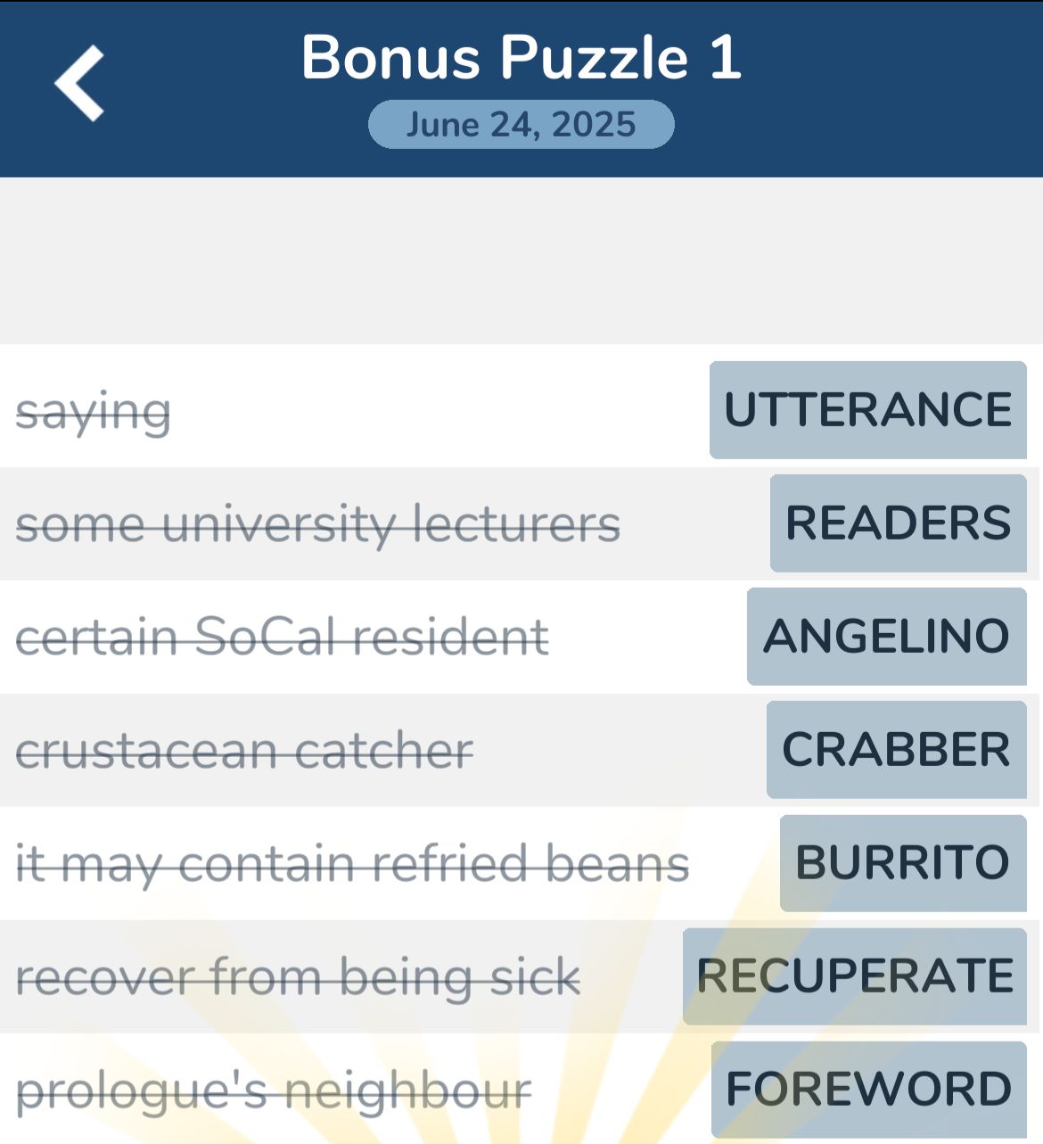 7 Little Words June 24 2025 Bonus 1
