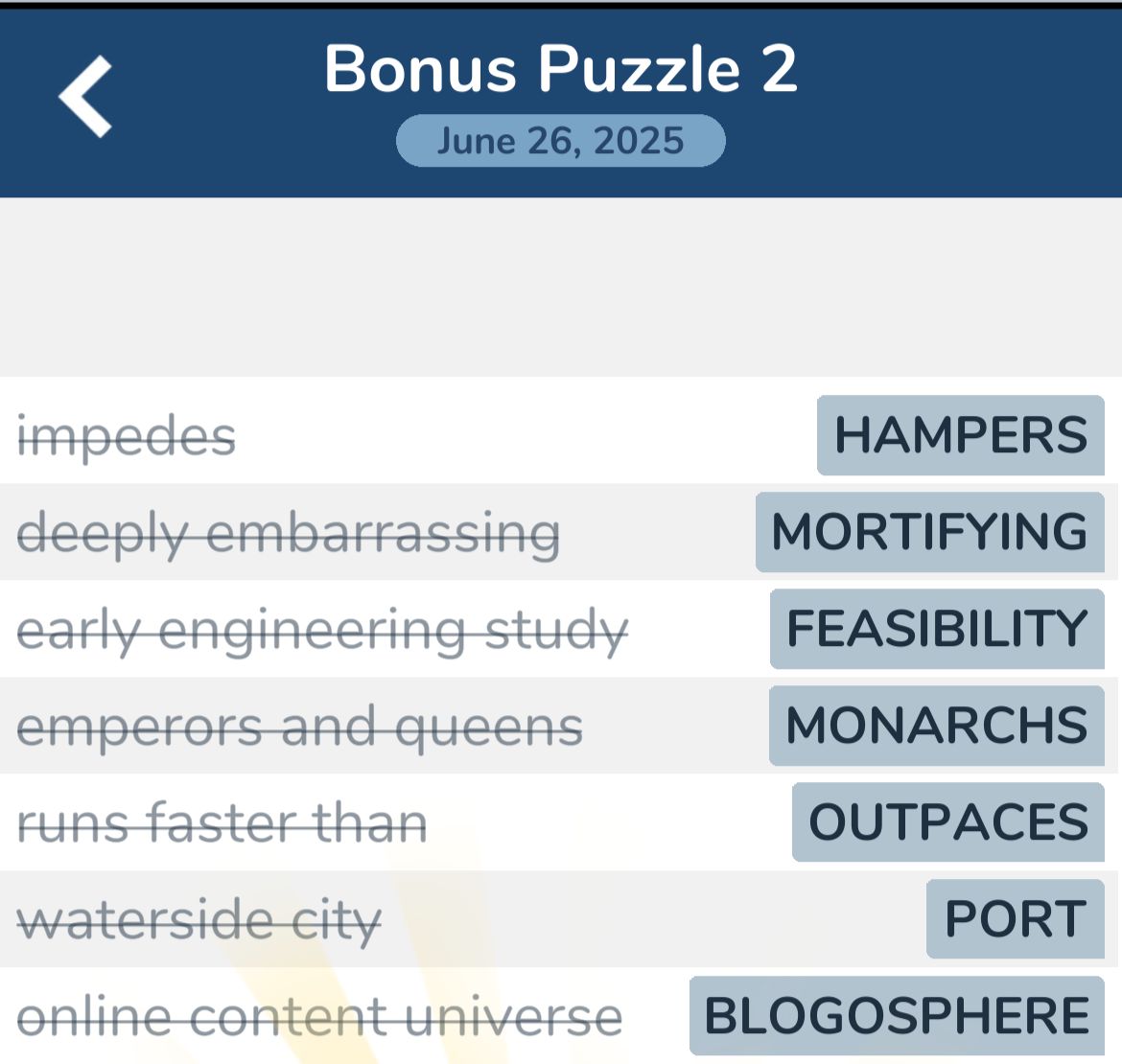 7 Little Words June 26 2025 Bonus 2