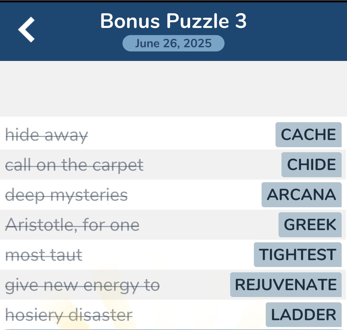 7 Little Words June 26 2025 Bonus 3