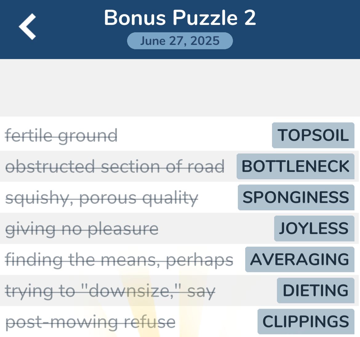 7 Little Words June 27 2025 Bonus 2