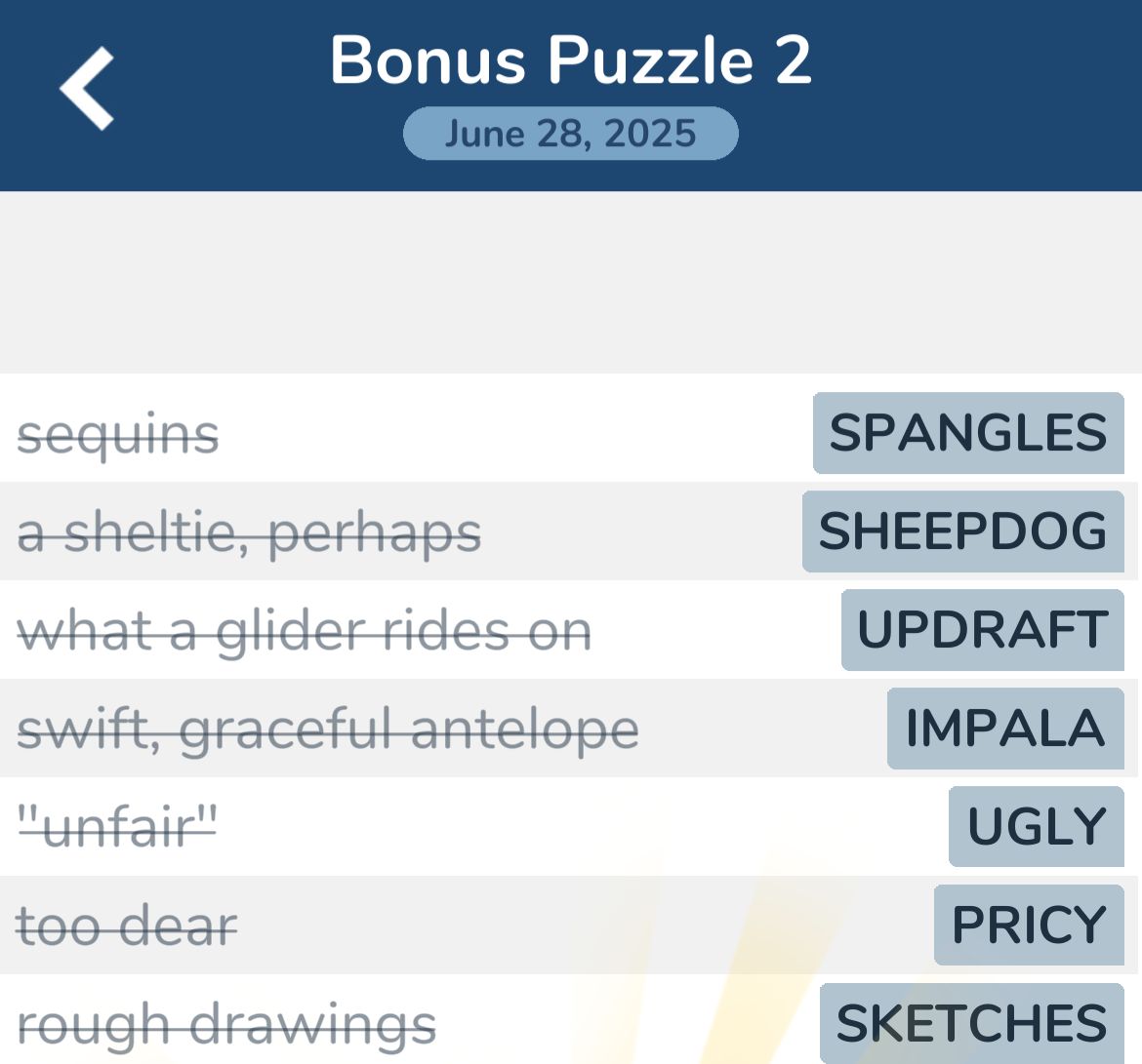 7 Little Words June 28 2025 Bonus 2