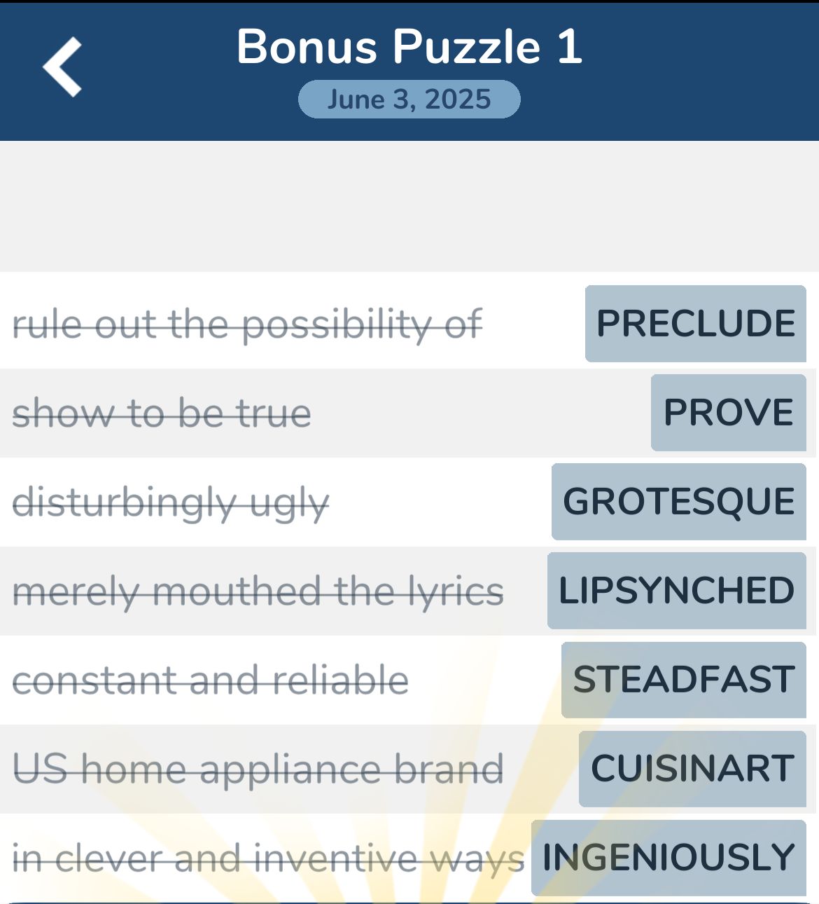 7 Little Words June 3 2025 Bonus 1