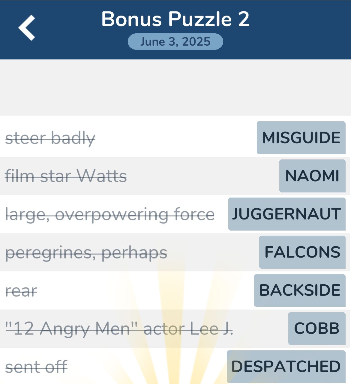 7 Little Words June 3 2025 Bonus 2