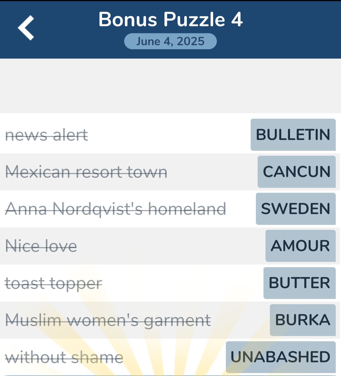 7 Little Words June 4 2025 Bonus 4 7 Little Words June 4 2025 Bonus 4