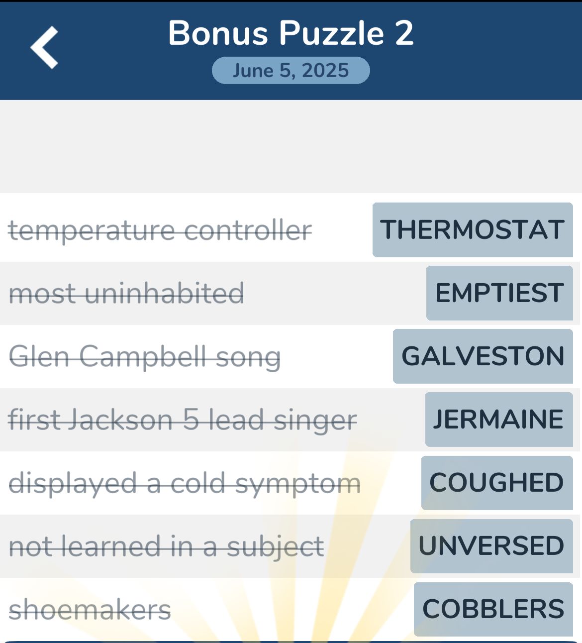 7 Little Words June 5 2025 Bonus 2