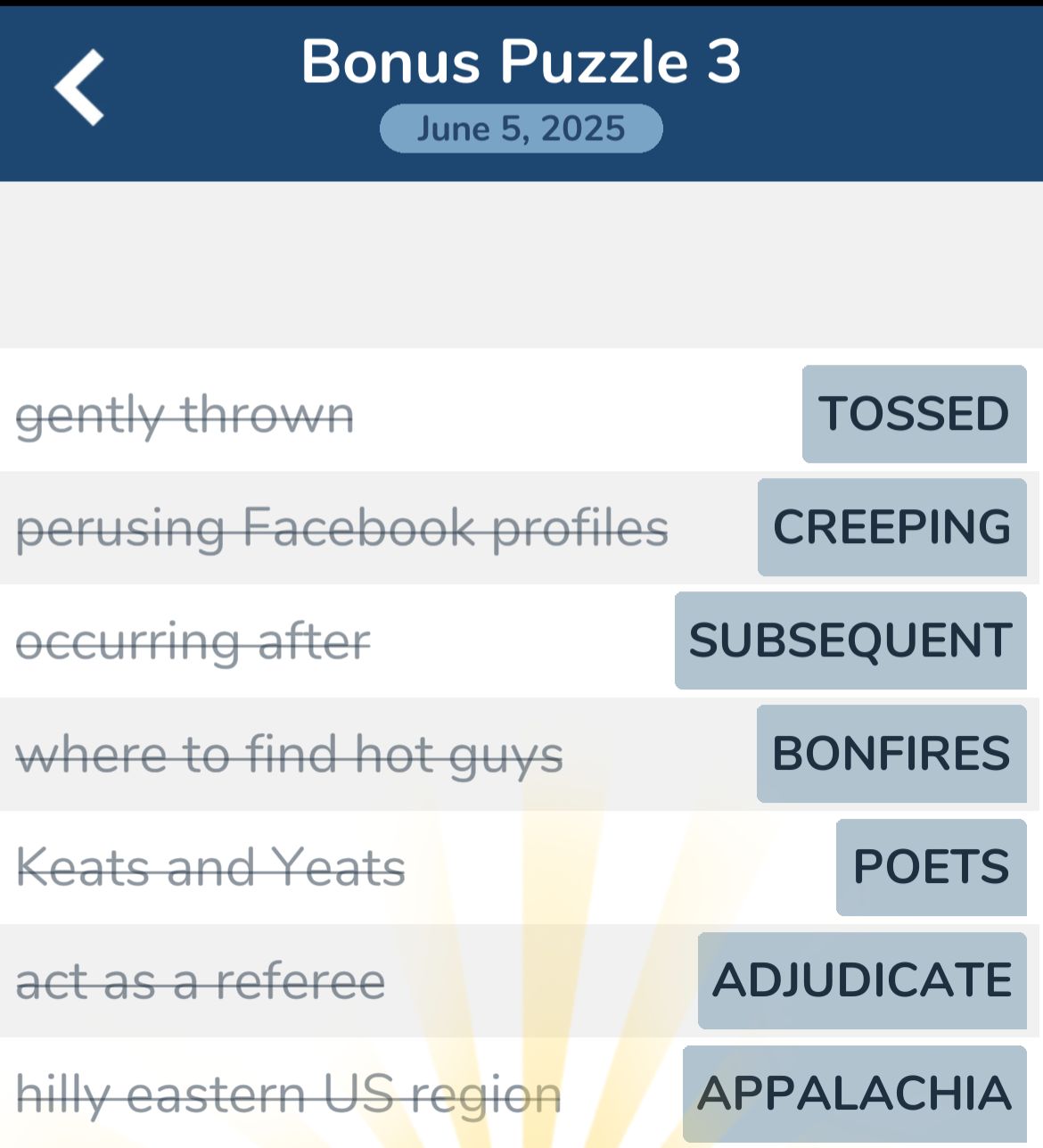 7 Little Words June 5 2025 Bonus 3
