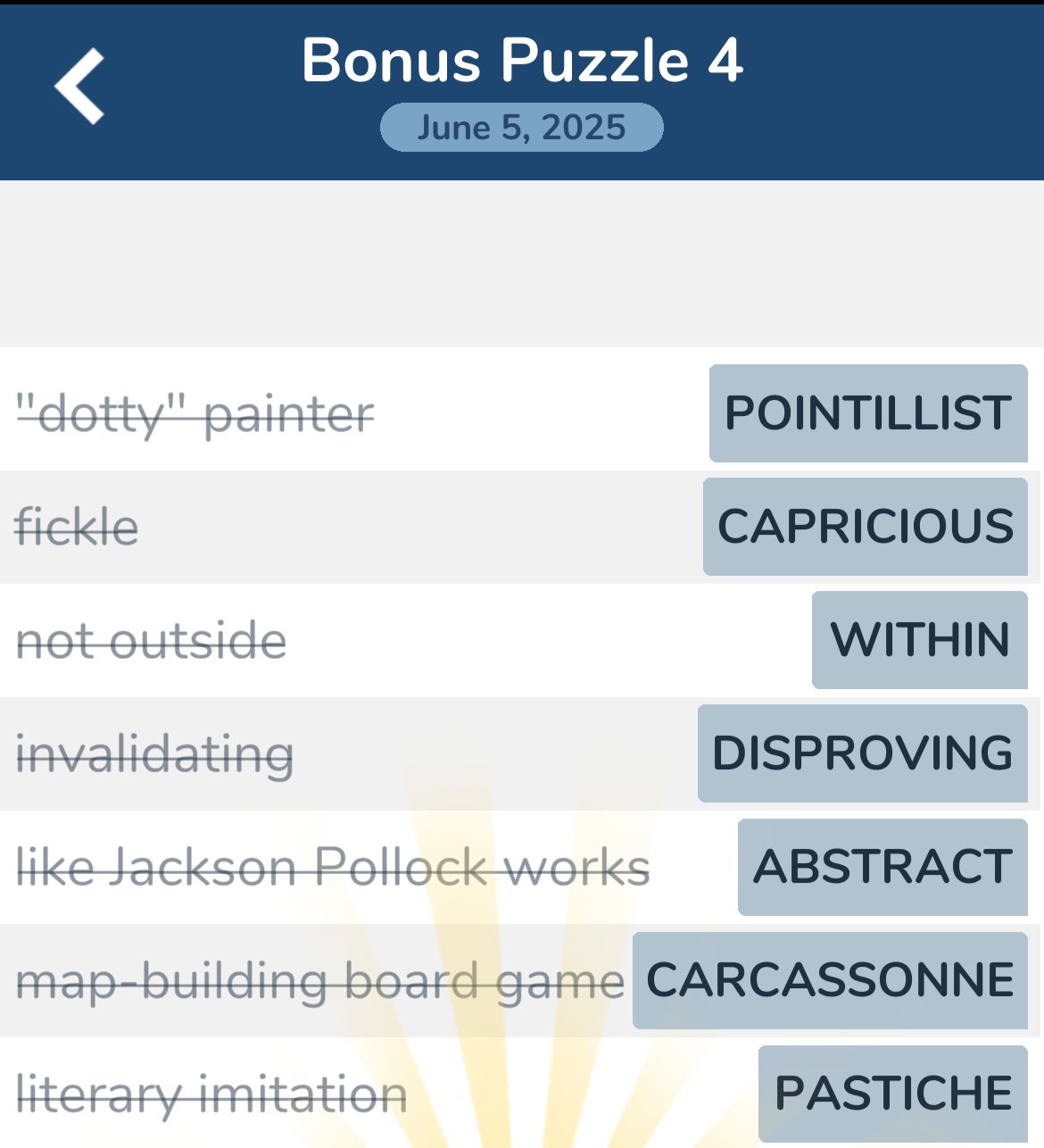 7 Little Words June 5 2025 Bonus 4
