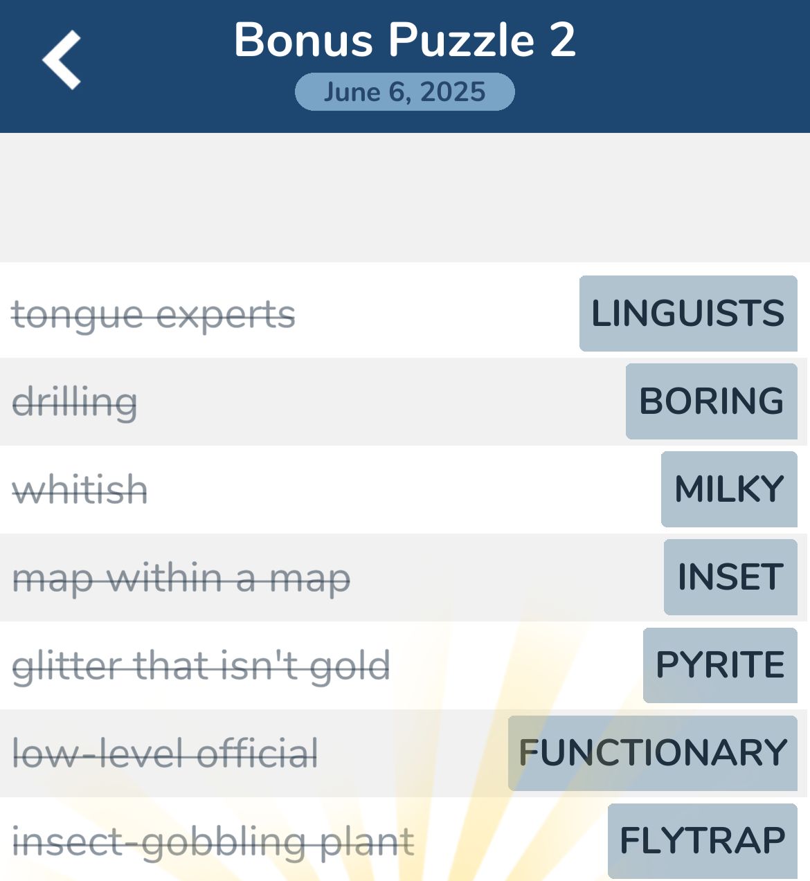 7 Little Words June 6 2025 Bonus 2