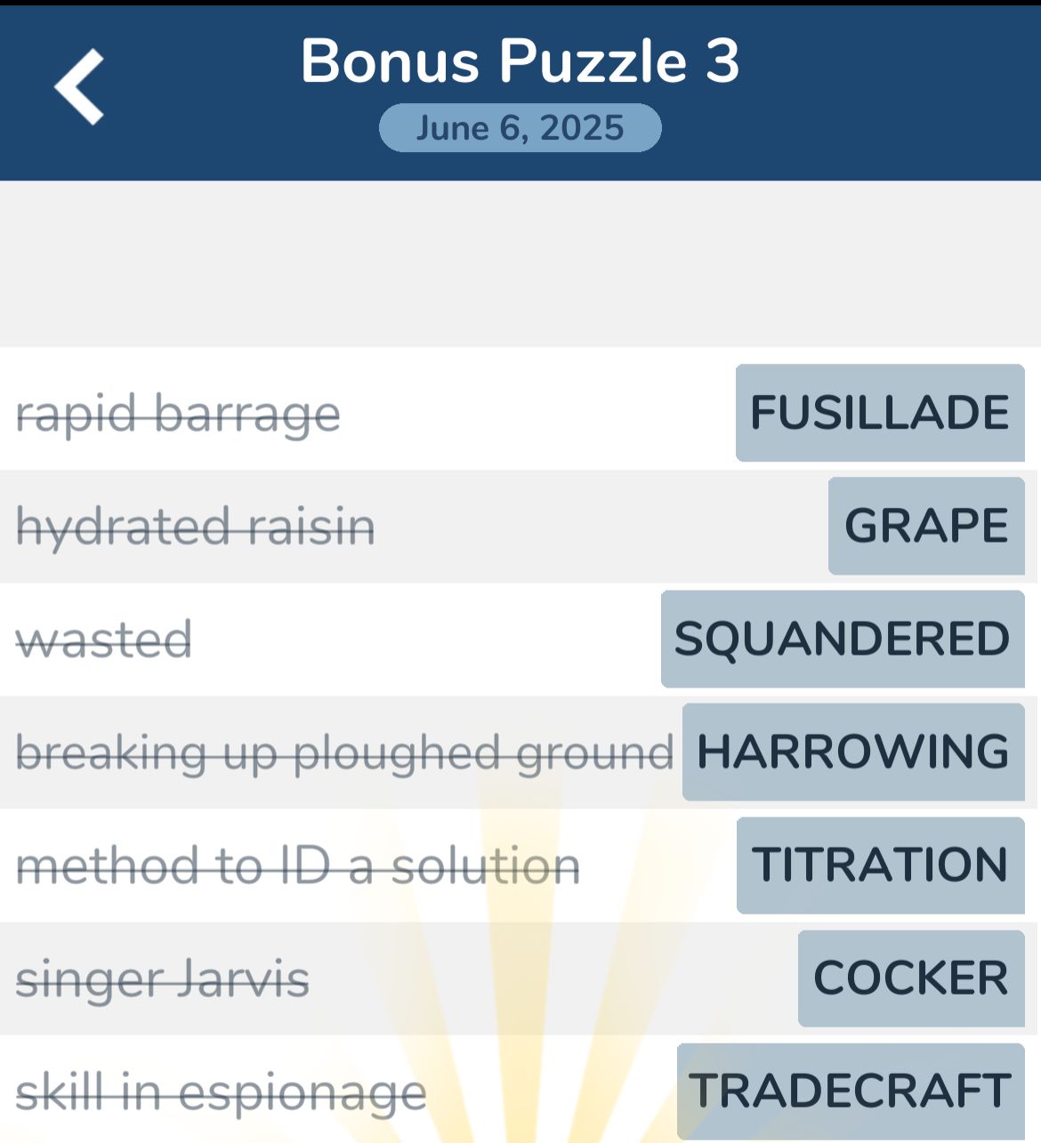 7 Little Words June 6 2025 Bonus 3