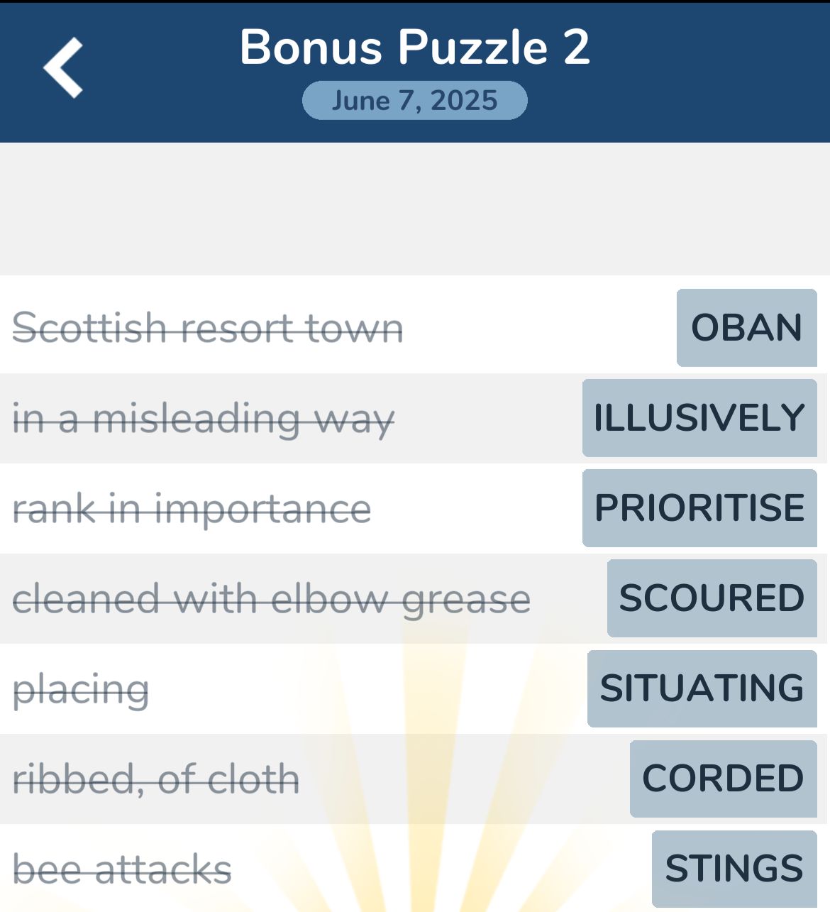 7 Little Words June 7 2025 Bonus 2