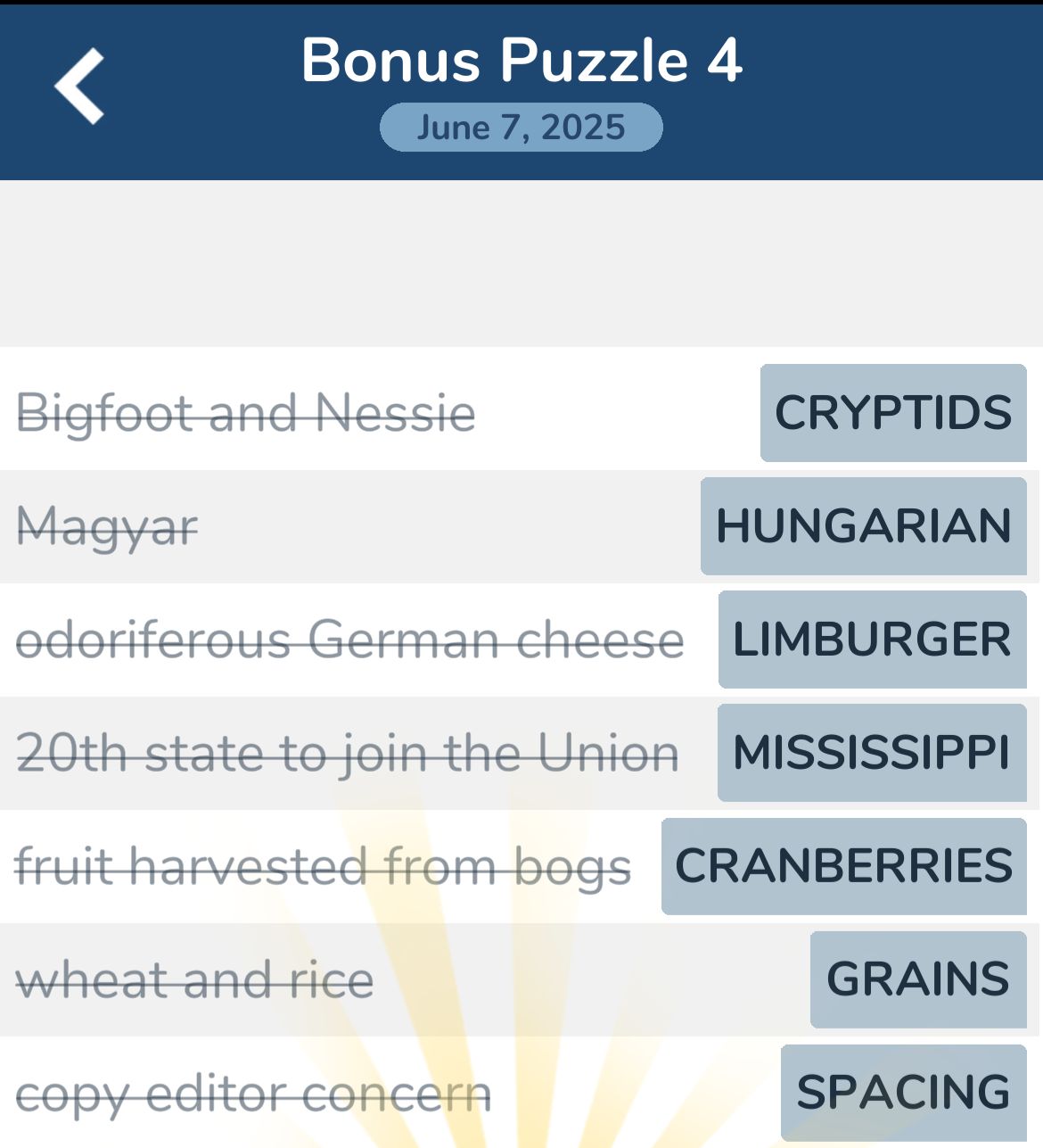 7 Little Words June 7 2025 Bonus 4