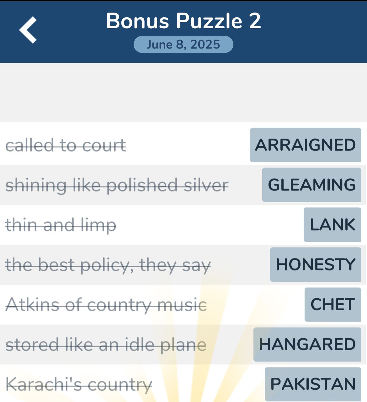 7 Little Words June 8 2025 Bonus 2