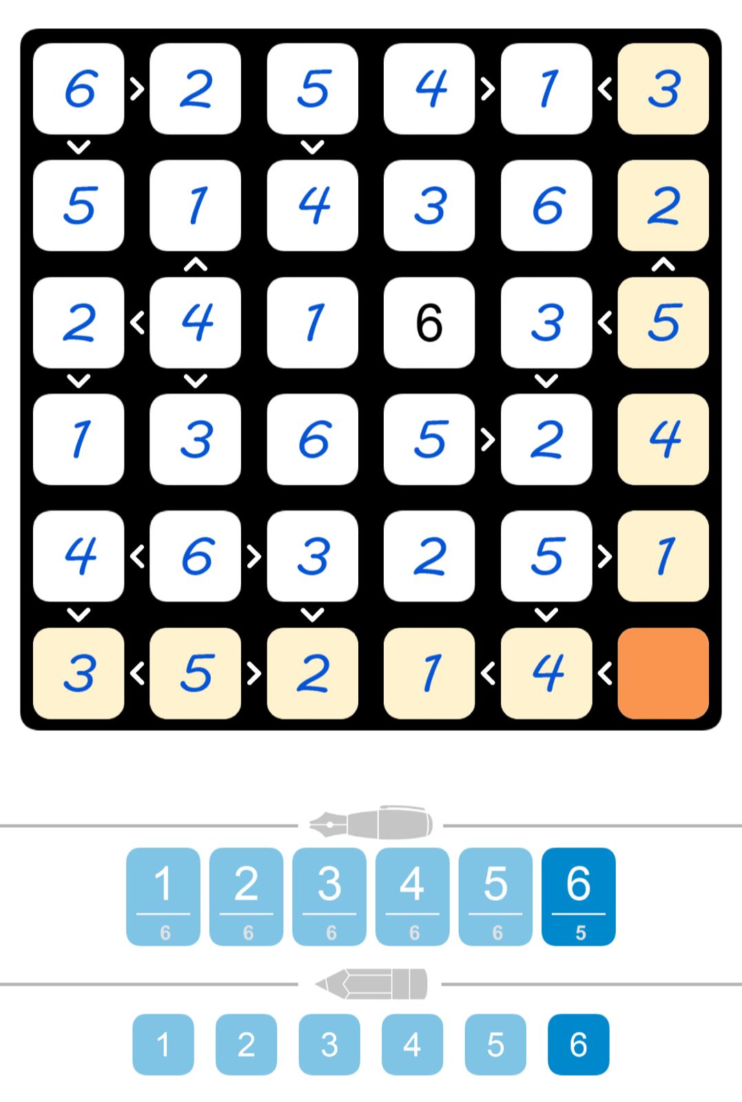 Puzzle Page Futoshiki June 13 2025