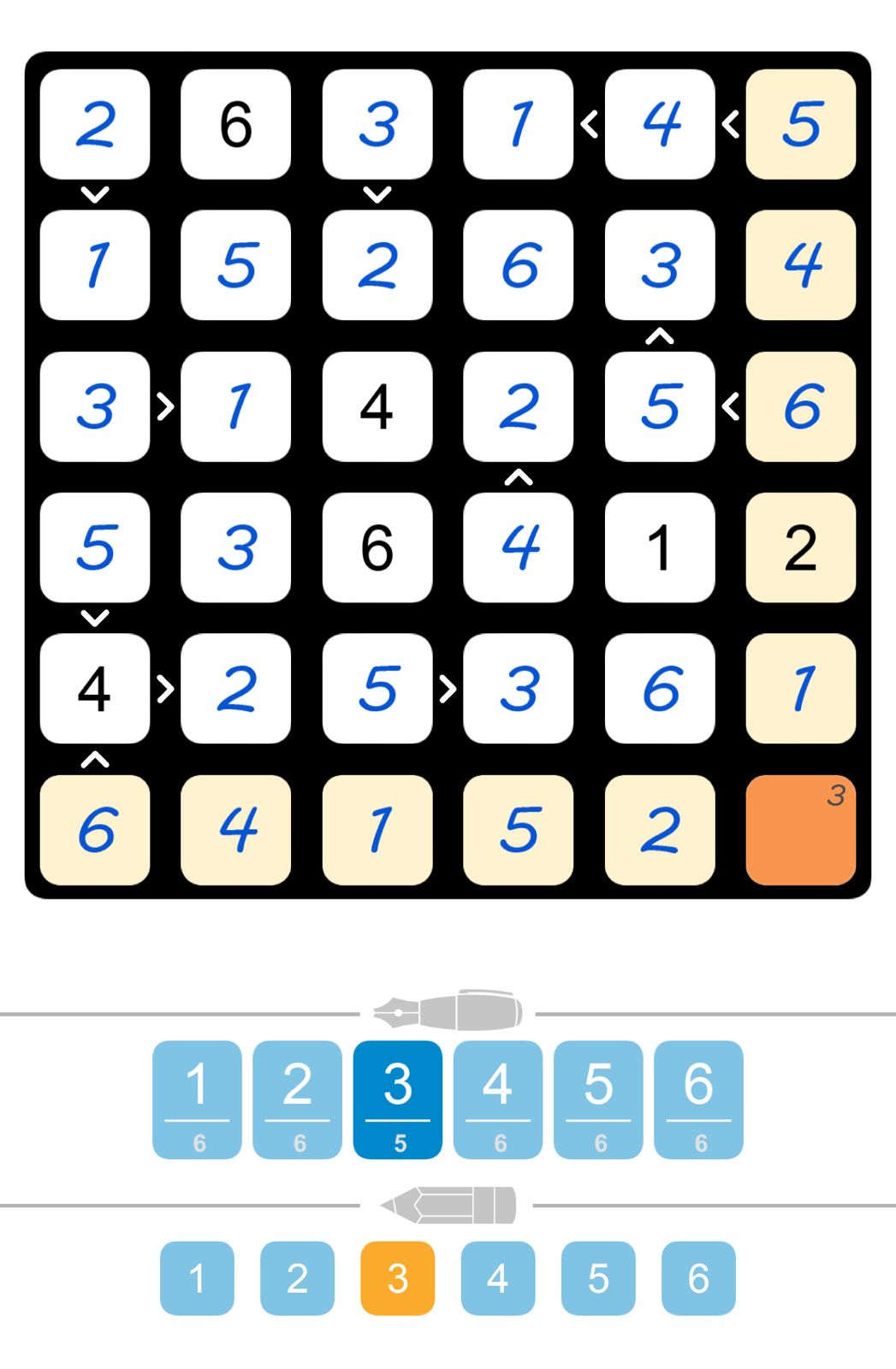 Puzzle Page Futoshiki June 28 2025