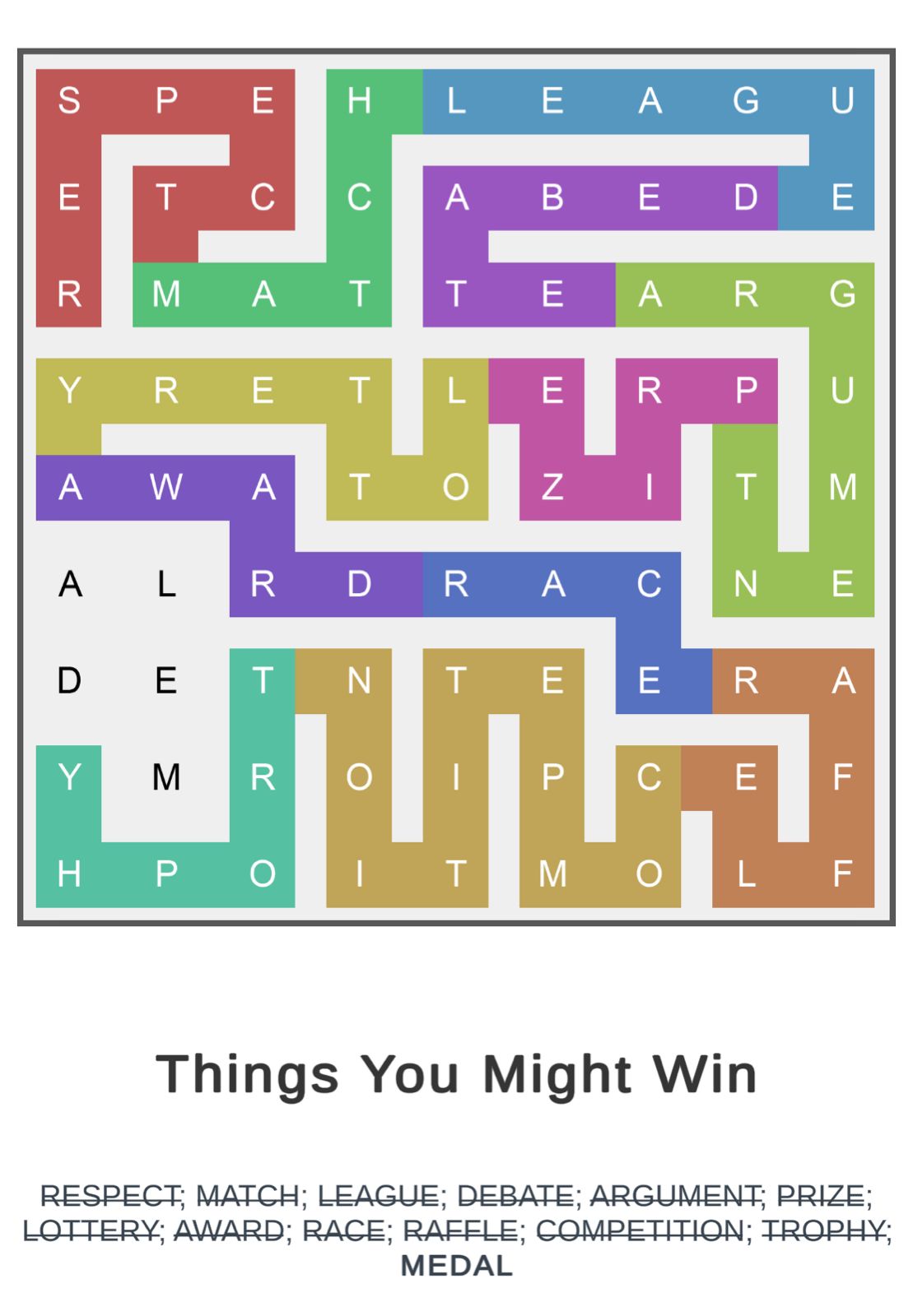 Puzzle Page Word Snake June 11 2025