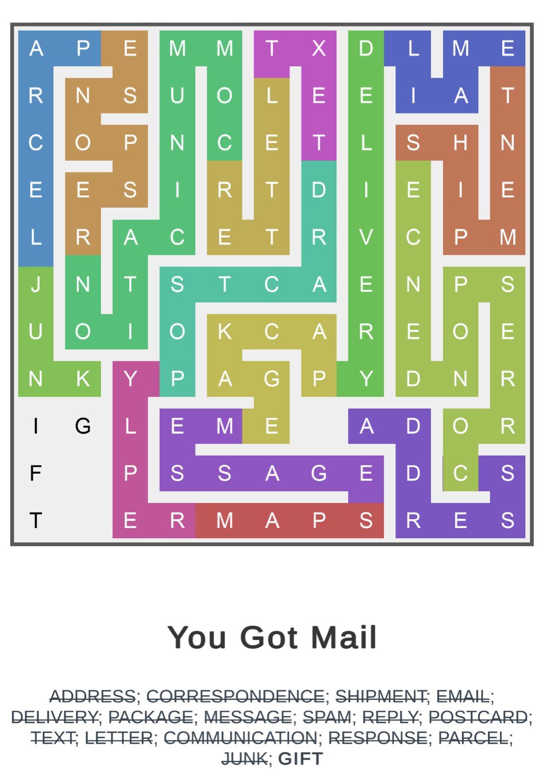 Puzzle Page Word Snake June 21 2025